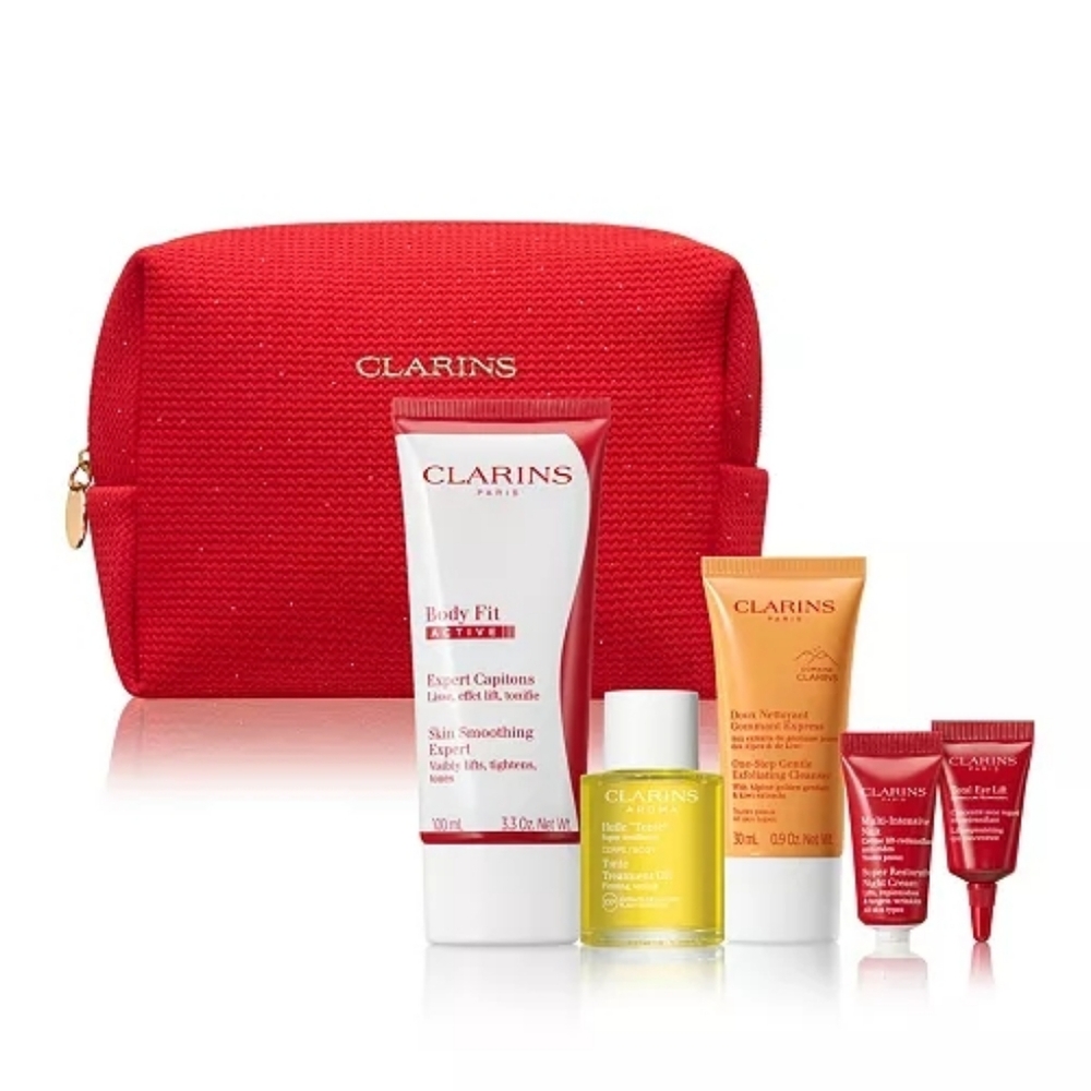 New Clarins 6 Piece Discovery Gift Skincare Set